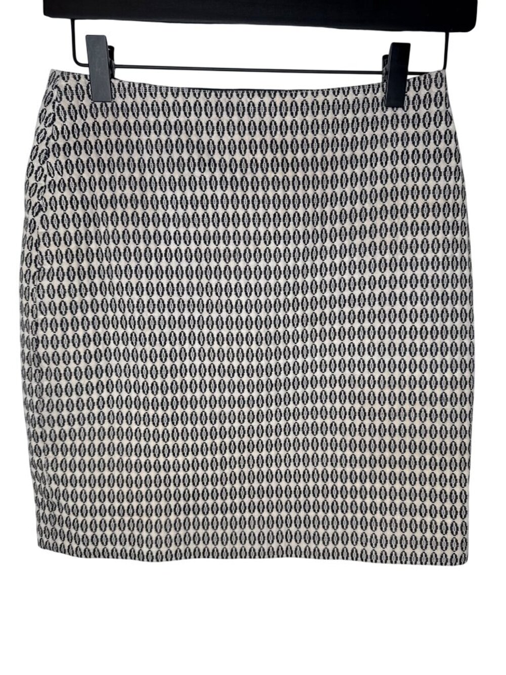 Ann Taylor Pencil Skirt Womens 0 Tan Black Print Career Office